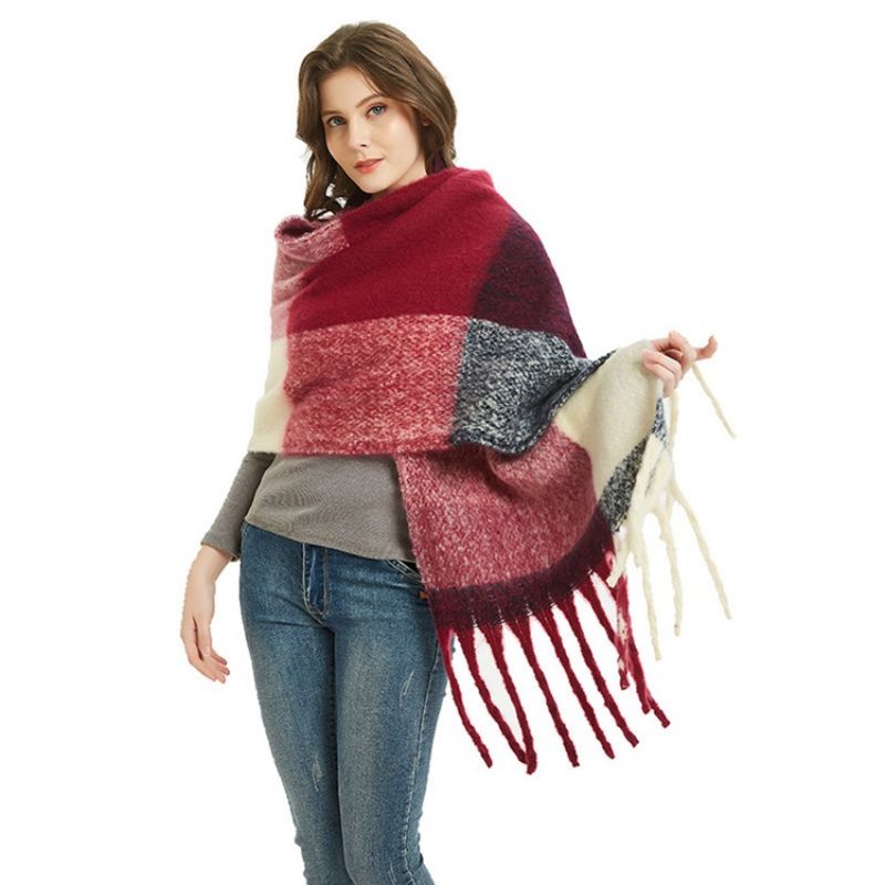 Patchwork Casual Plaid Tyylikkäät Naisten Huivit
