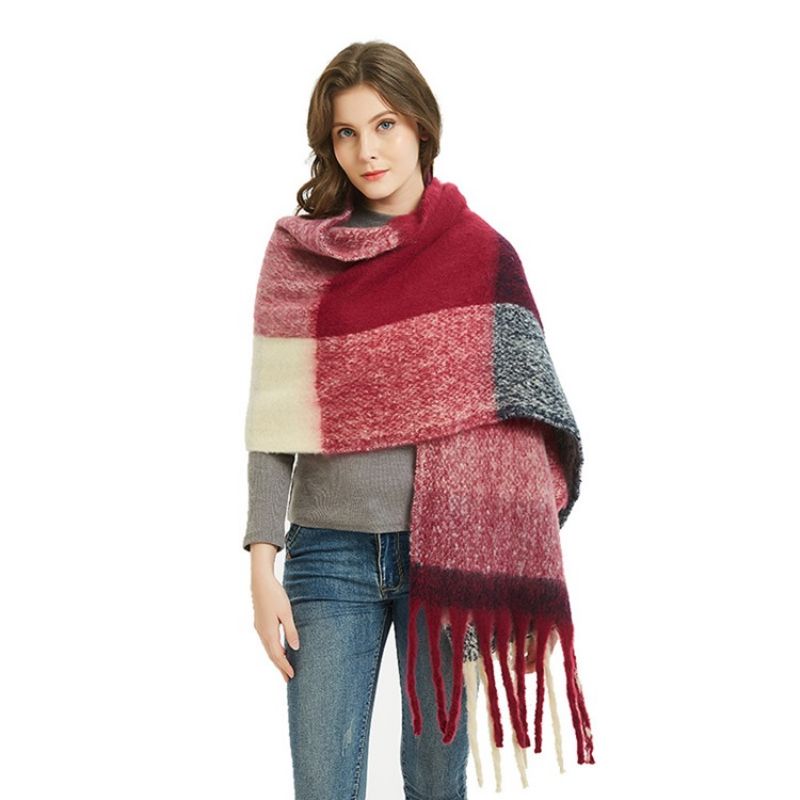 Patchwork Casual Plaid Tyylikkäät Naisten Huivit
