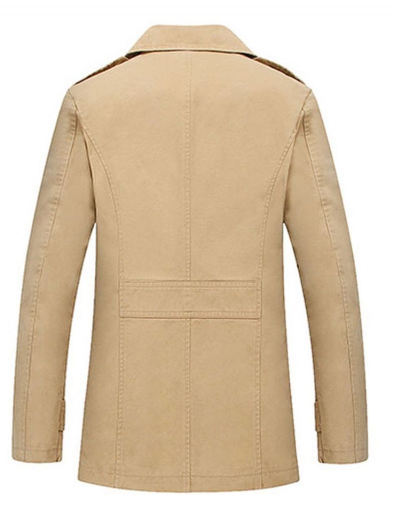 Color Block Standard Button Fall Rento Trenssitakki