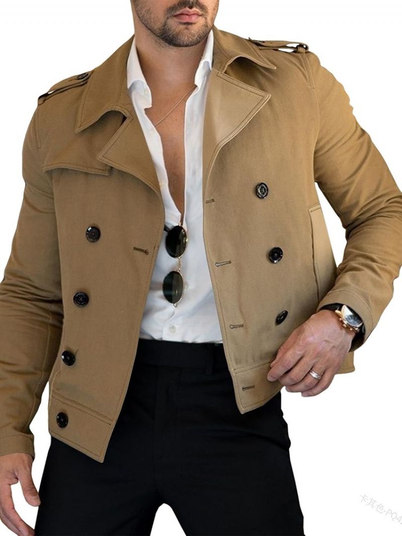 Vakiolapel Plain Slim Fall Trench Coat