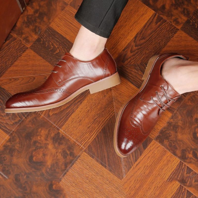 Tavallinen Ontto Pyöreä Toe Nauhallinen Miesten Oxfords