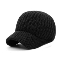 Lämmin Puhdasvärinen Knitting Vapaa-Ajan Hattu Miehille