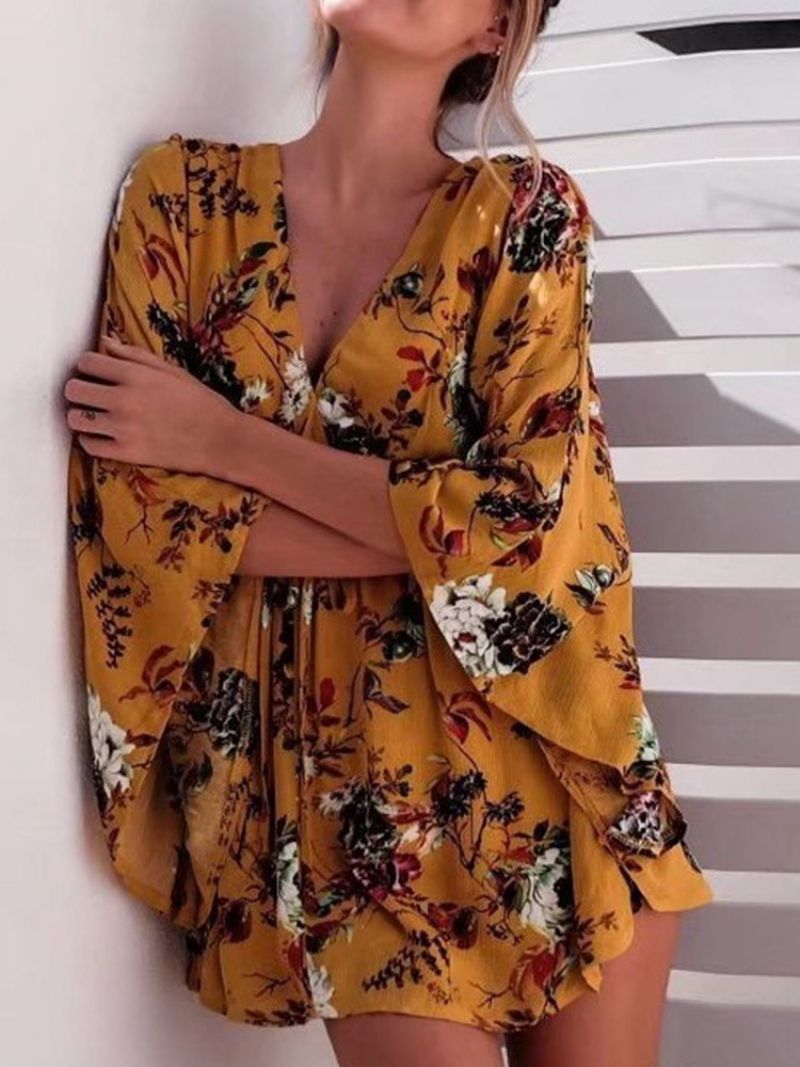 Tulosta Nine Points Sleeve Above Knee Puseromekko