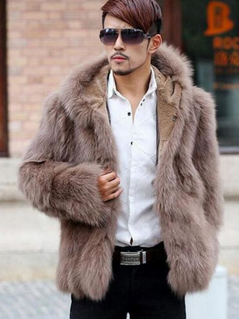 Pelkkä Turkis Hupullinen Paksu Lämmin Vogue Miesten Talvitakki