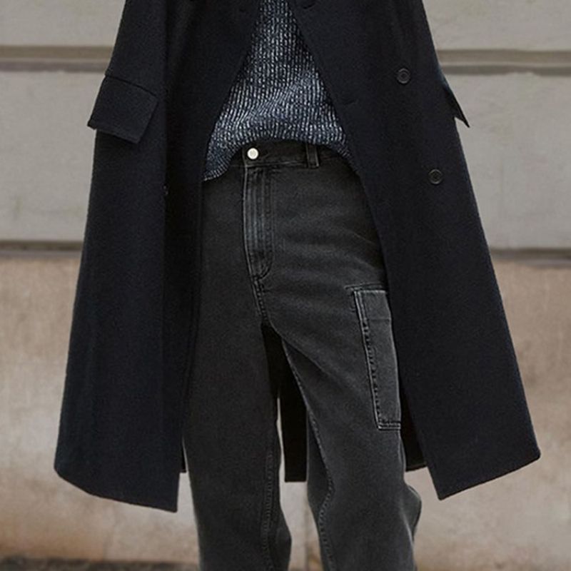 Tavallinen Long Lapel Slim Talvitakki