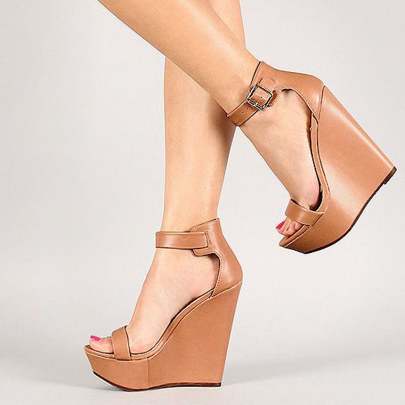 Platform Open Toe Wedge Sandaalit