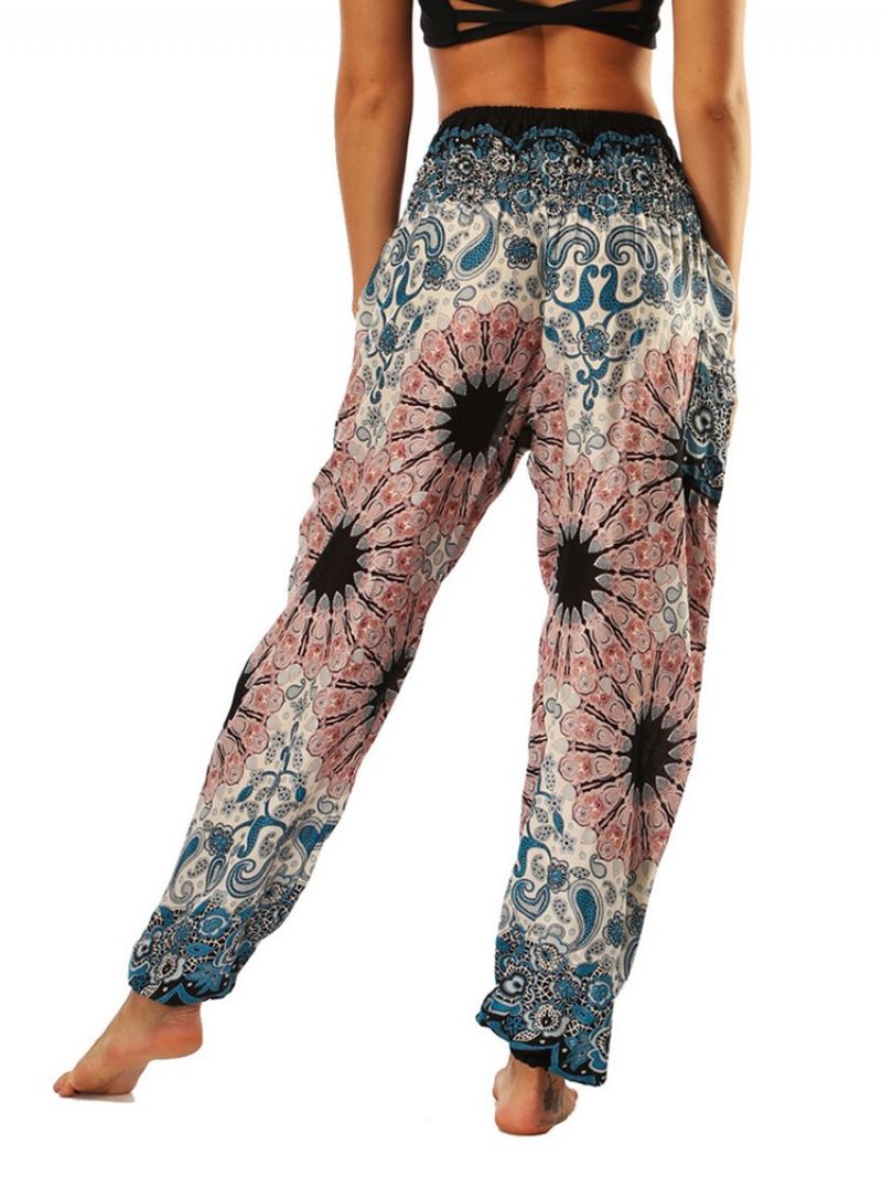 Boheemi Kukkaprintti Jooga Harem Pants