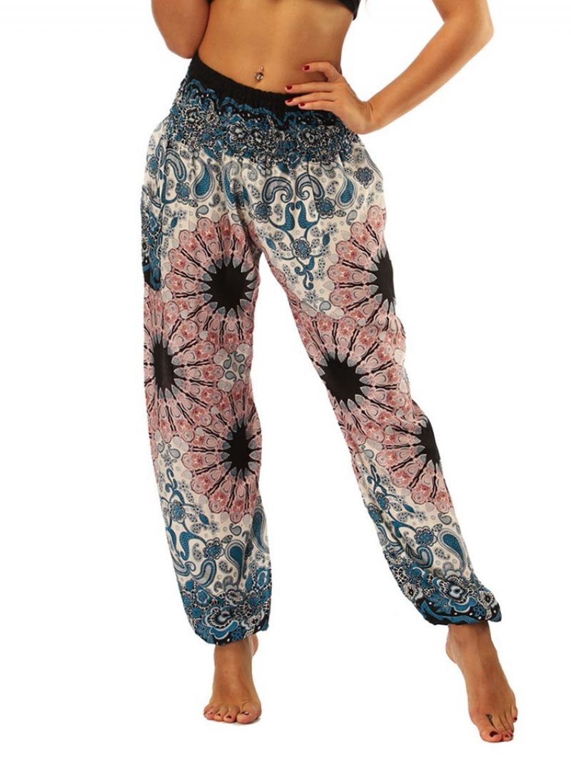 Boheemi Kukkaprintti Jooga Harem Pants
