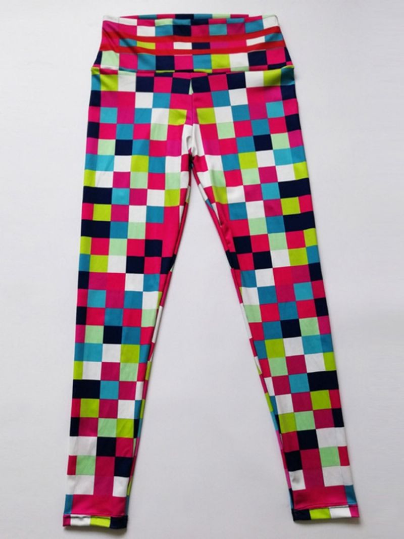 Mosaic Print Hengittävä Korkea Vyötärö Naisten Leggingsit Jooga Housut Korkea Vyötärö Tiktok Leggingsit