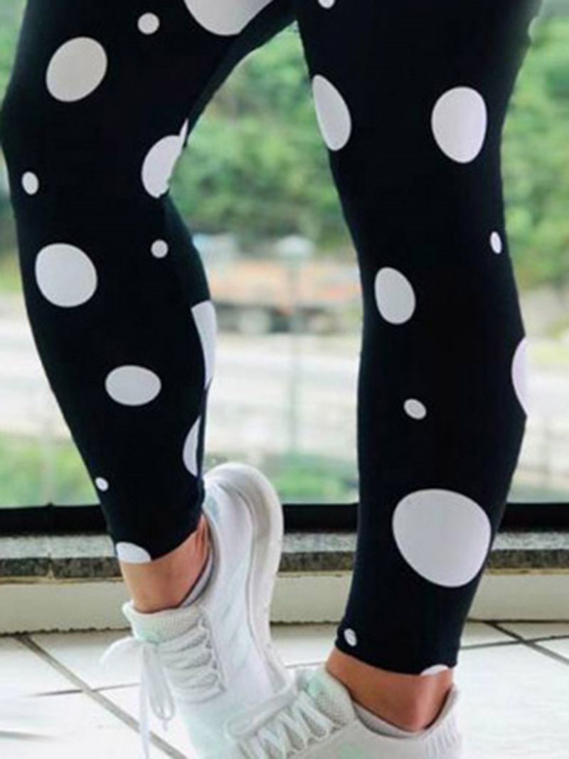 Naisten Kuviolliset Polka Dots Täyspitkät Joogahousut Korkeavyötäröiset Tiktok Leggingsit