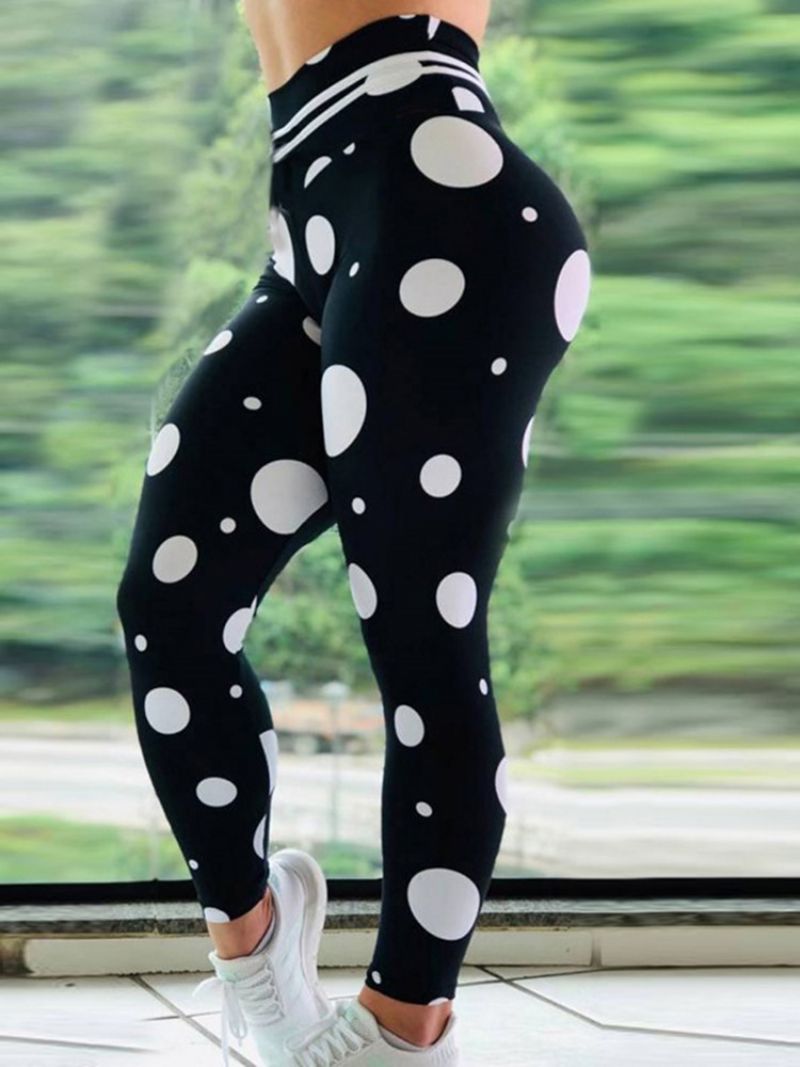 Naisten Kuviolliset Polka Dots Täyspitkät Joogahousut Korkeavyötäröiset Tiktok Leggingsit