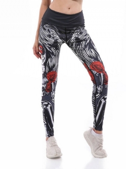Naisten Printtisarjakuva Hien Esto Kuntosali Urheilu Jooga Housut Korkea Vyötärö Tiktok Leggingsit