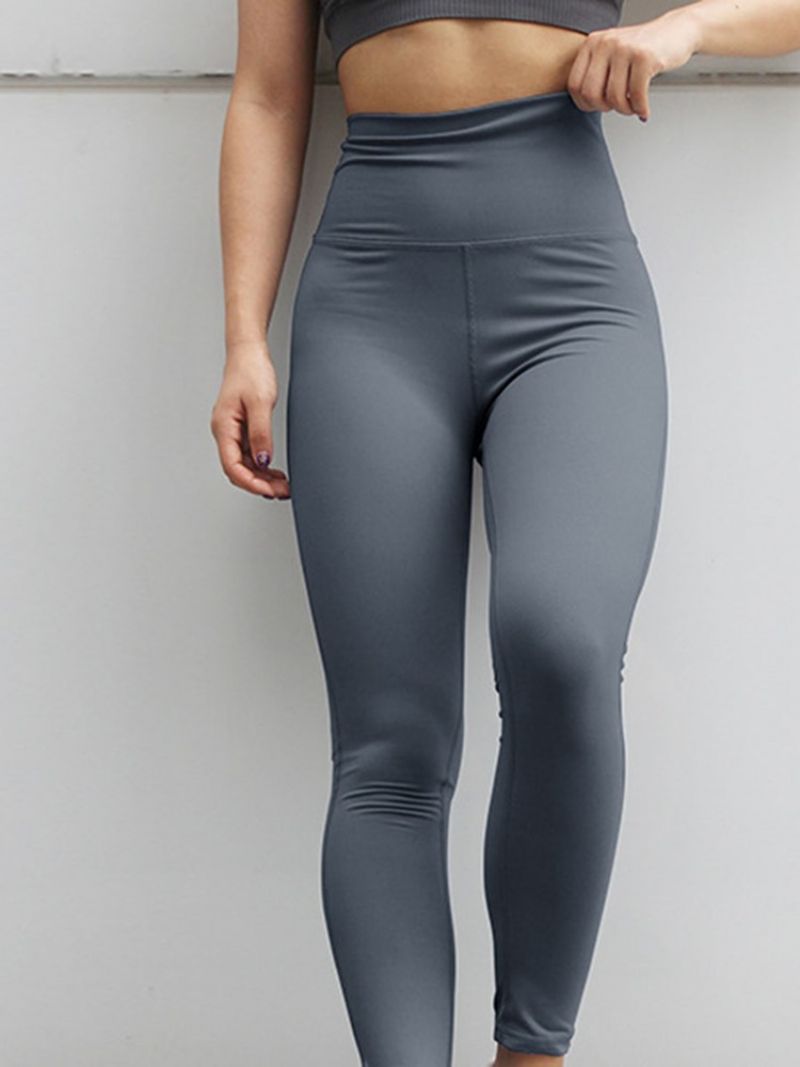 Solid Anti-Sweat Nylon Street Dance Naisten Leggingsit Jooga Housut Korkea Vyötärö Tiktok Leggingsit