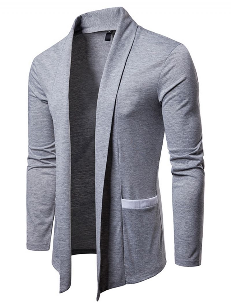 Lapel Color Block Patchwork Syksyn Rento Takki