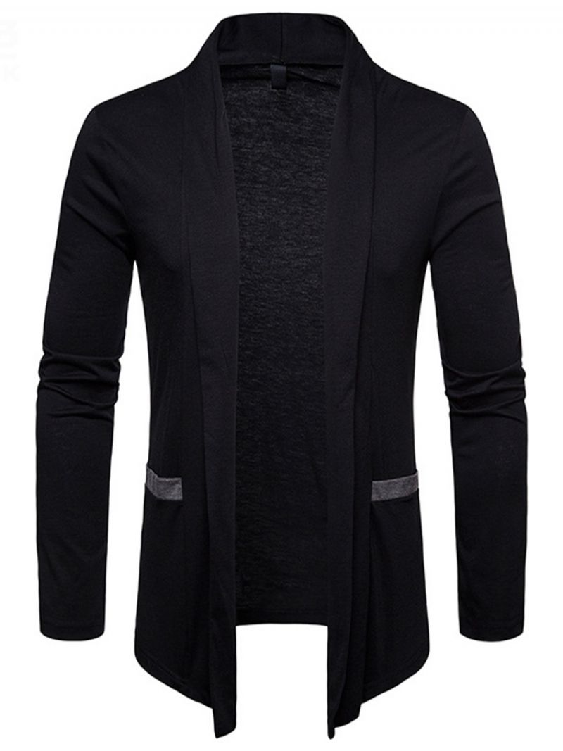 Lapel Color Block Patchwork Syksyn Rento Takki