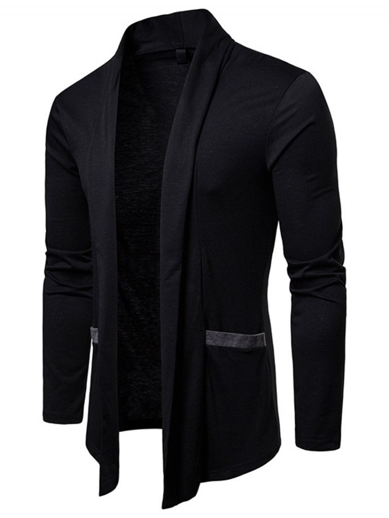 Lapel Color Block Patchwork Syksyn Rento Takki