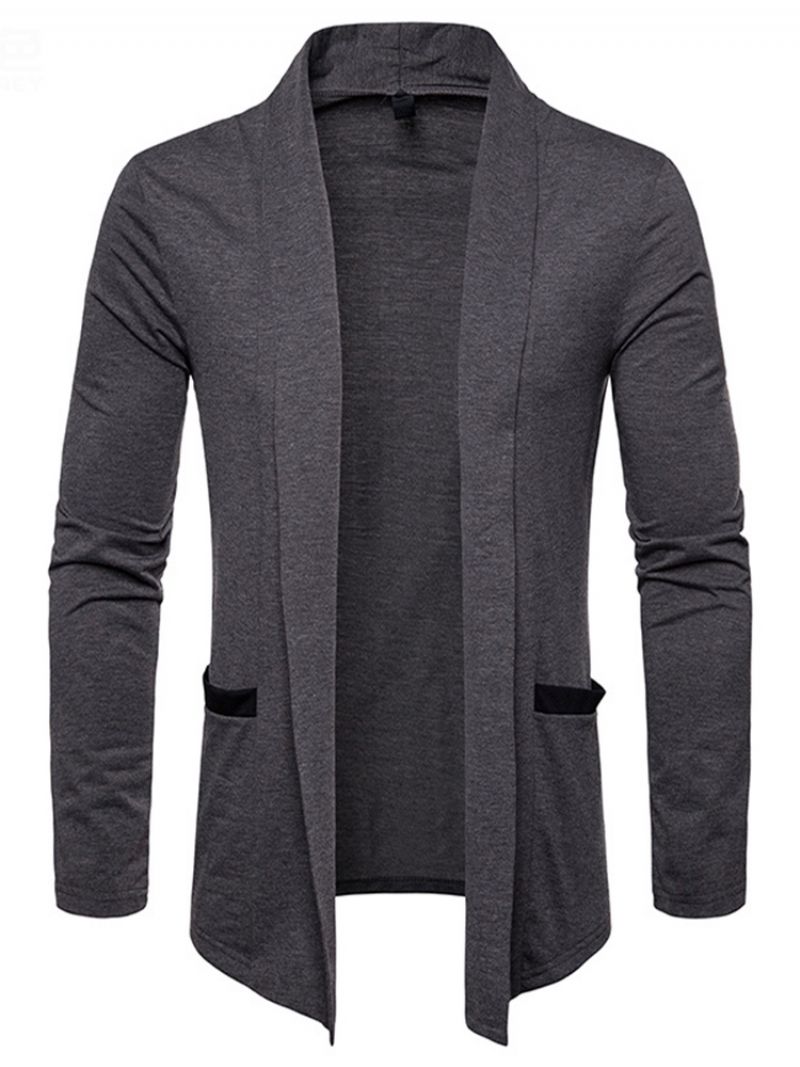 Lapel Color Block Patchwork Syksyn Rento Takki