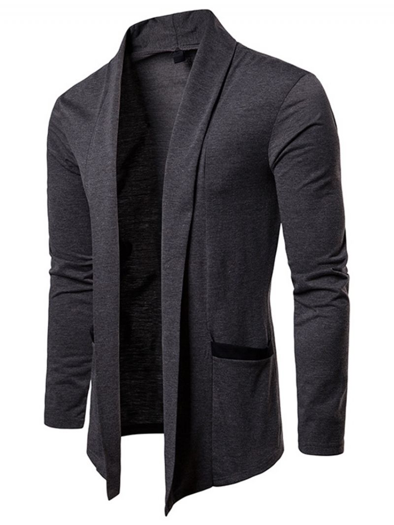 Lapel Color Block Patchwork Syksyn Rento Takki