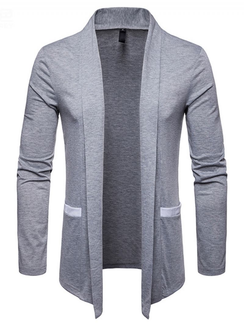 Lapel Color Block Patchwork Syksyn Rento Takki