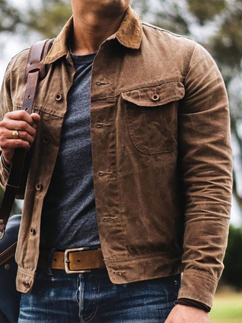 Lapel Plain Pocket Spring Slim Takki