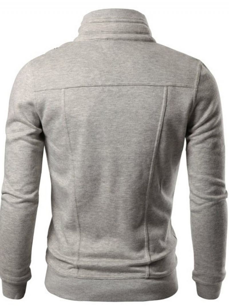 Plain Lapel Slim Vetoketjullinen Rento Takki