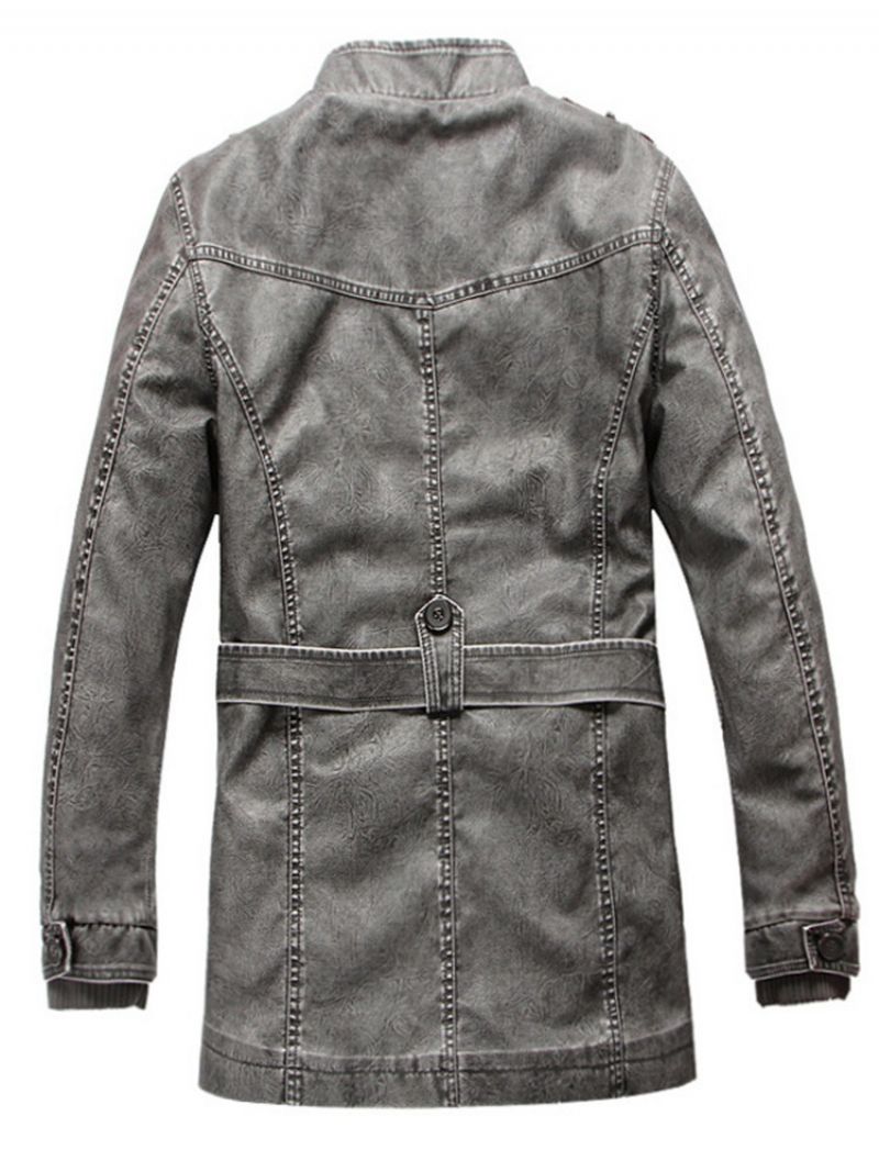 Standard Stand Kaulus Winter Casual Nahkatakki