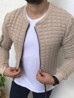 Vetoketju Tavallinen Stand Kaulus Vetoketjullinen Fall Takki