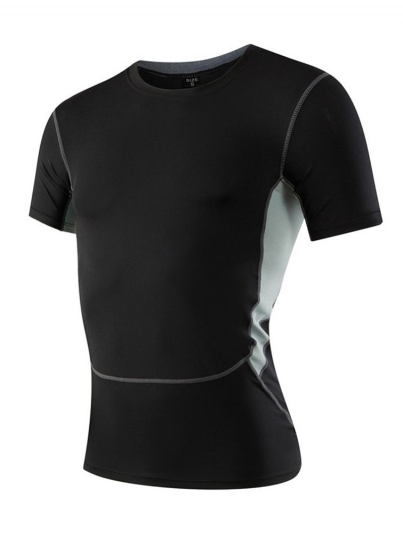 Miesten Anti-Sweat Color Block Running Lyhythihaiset Puserot