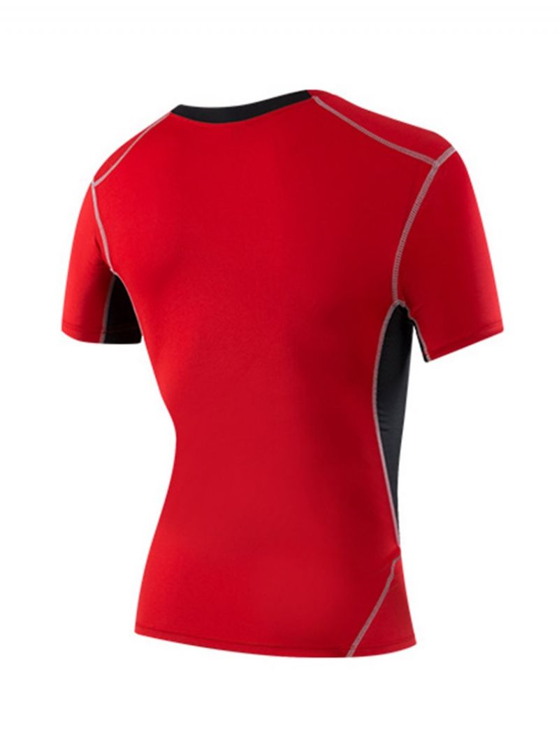 Miesten Anti-Sweat Color Block Running Lyhythihaiset Puserot