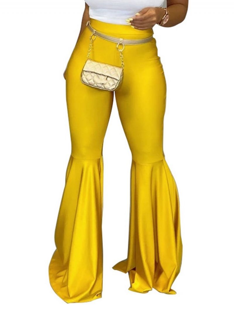 Tavalliset Ohuet Täyspitkät Bellbottoms Rento Housut
