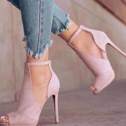 Heel Covering Stiletto Heel Peep Toe Thread Sandaalit