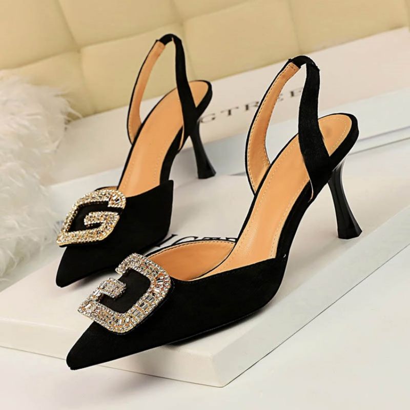 Paljetinkärkikärkinen Slingback Strap Slip-On Naisten Sandaalit
