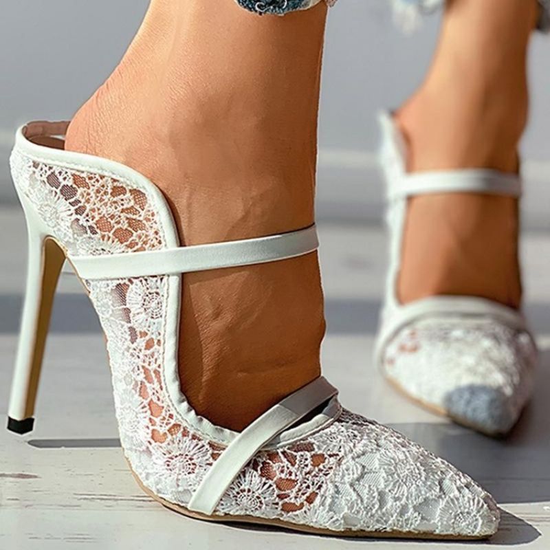Slip-On Stiletto Heel Lace High Heel (5-8Cm) Ohuet Kengät