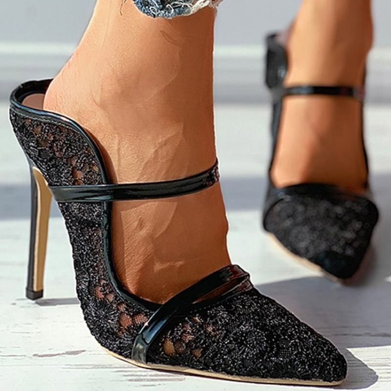 Slip-On Stiletto Heel Lace High Heel (5-8Cm) Ohuet Kengät