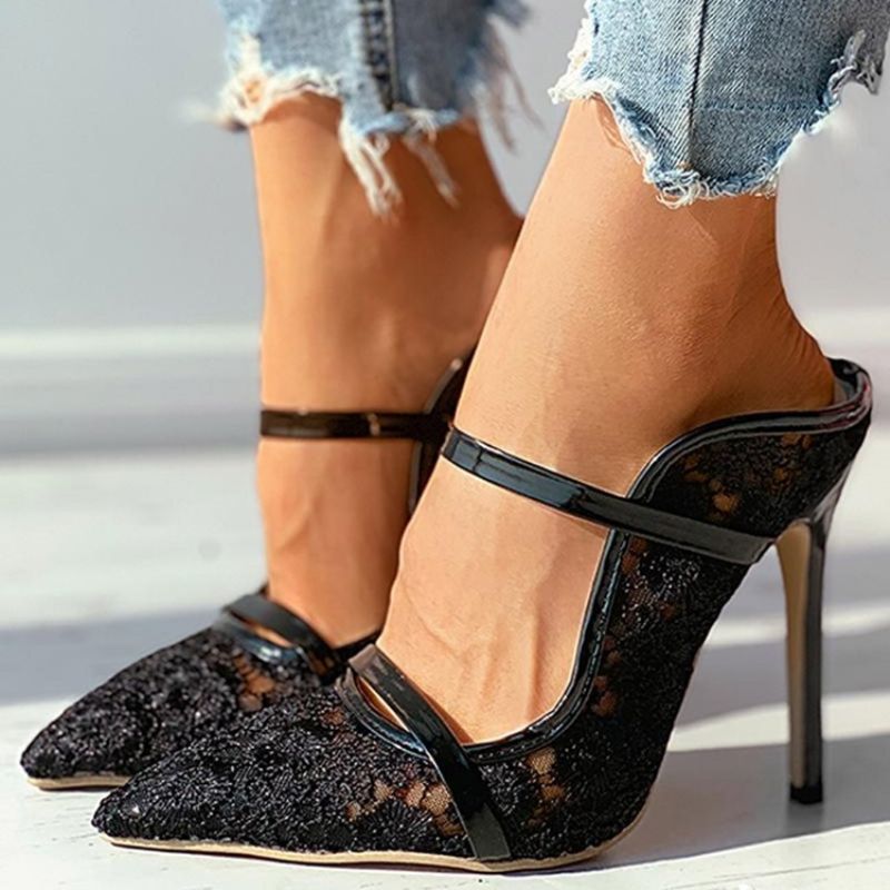 Slip-On Stiletto Heel Lace High Heel (5-8Cm) Ohuet Kengät