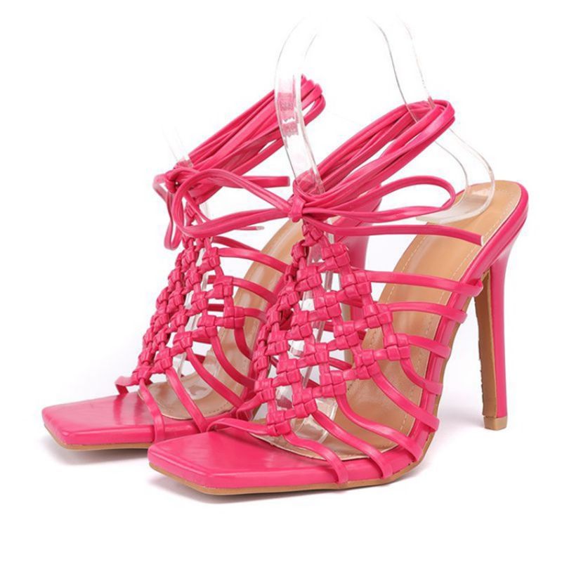 Stiletto Heel Open Toe Lace-Up Muoti Plain Sandaalit