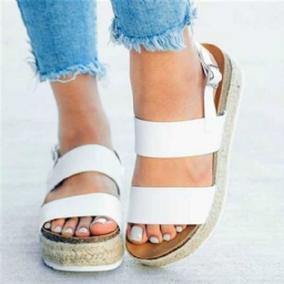 Open Toe Buckle Platform Platform Sandaalit