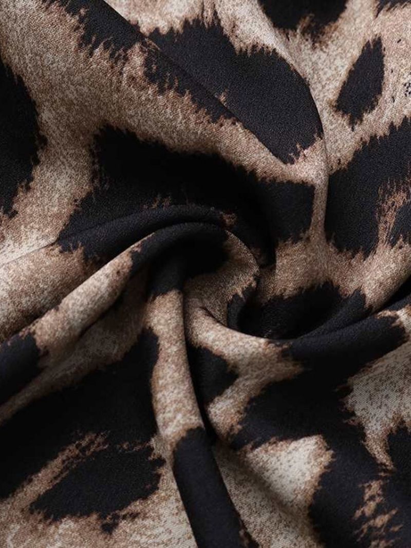 Vino Kaulus Leopard Epäsymmetrinen Keskipitkä Pitkähihainen Naisten Pusero