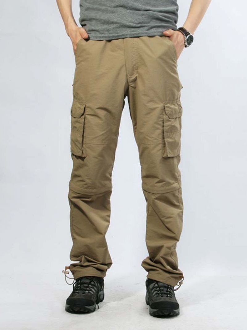Cargo Pants Ohut Tasku Pelkkä Vetoketjullinen Miesten Vapaa-Ajan Housut