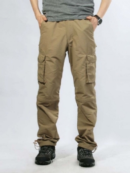 Cargo Pants Ohut Tasku Pelkkä Vetoketjullinen Miesten Vapaa-Ajan Housut