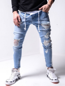 Hole Pencil Pants Vetoketju Urheilufarkut