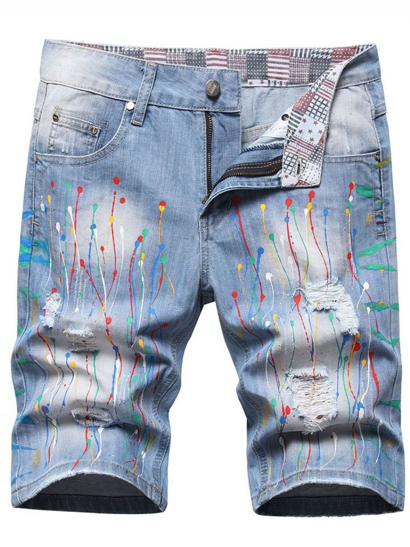 Hollow Straight Mid Waist Hip Hop Farkut