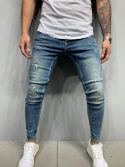 Kuluneet Pencil Pants European Vetoketjulliset Farkut