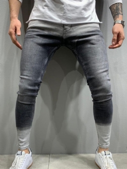 Pocket Gradient Pencil Pants Vetoketju Mikroelastinen Miesten Rennot Farkut