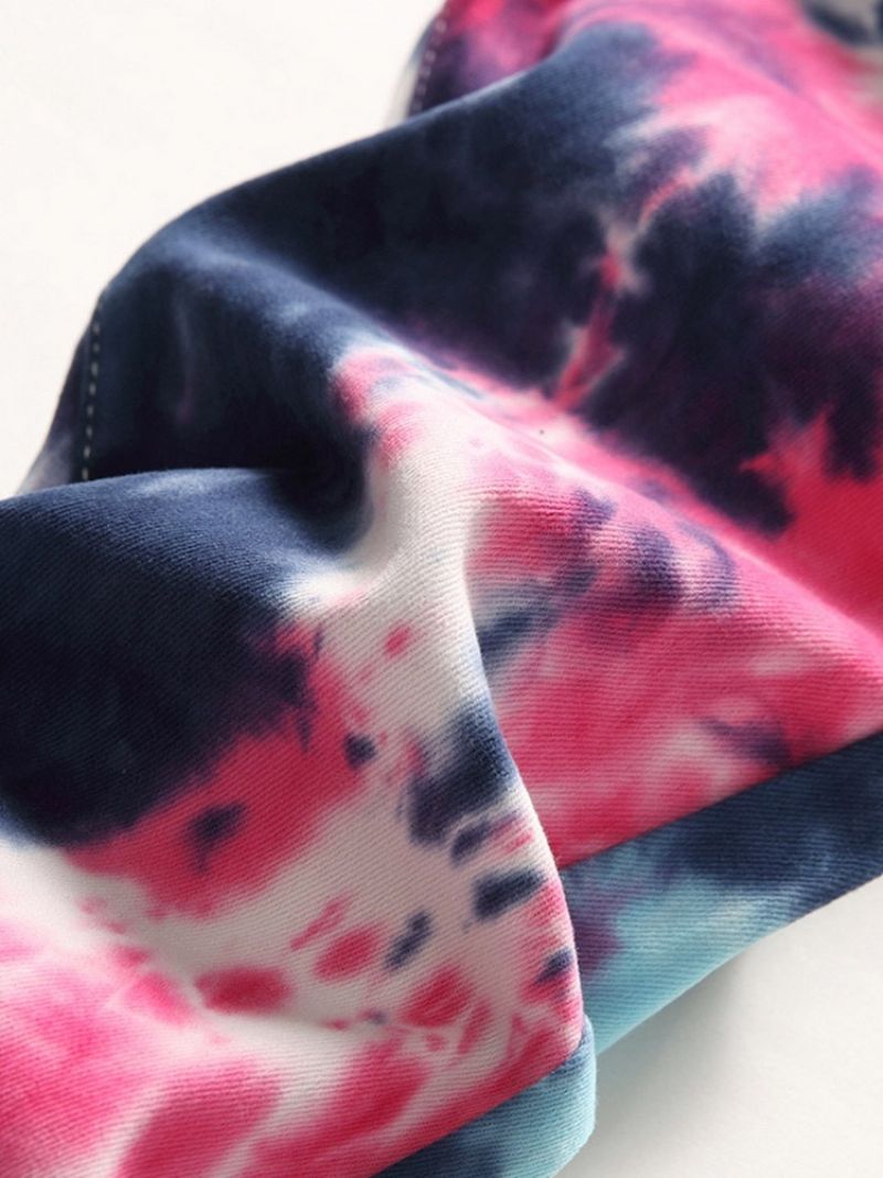Suorat Tie-Dye Mid Waist Hip Hop Farkut
