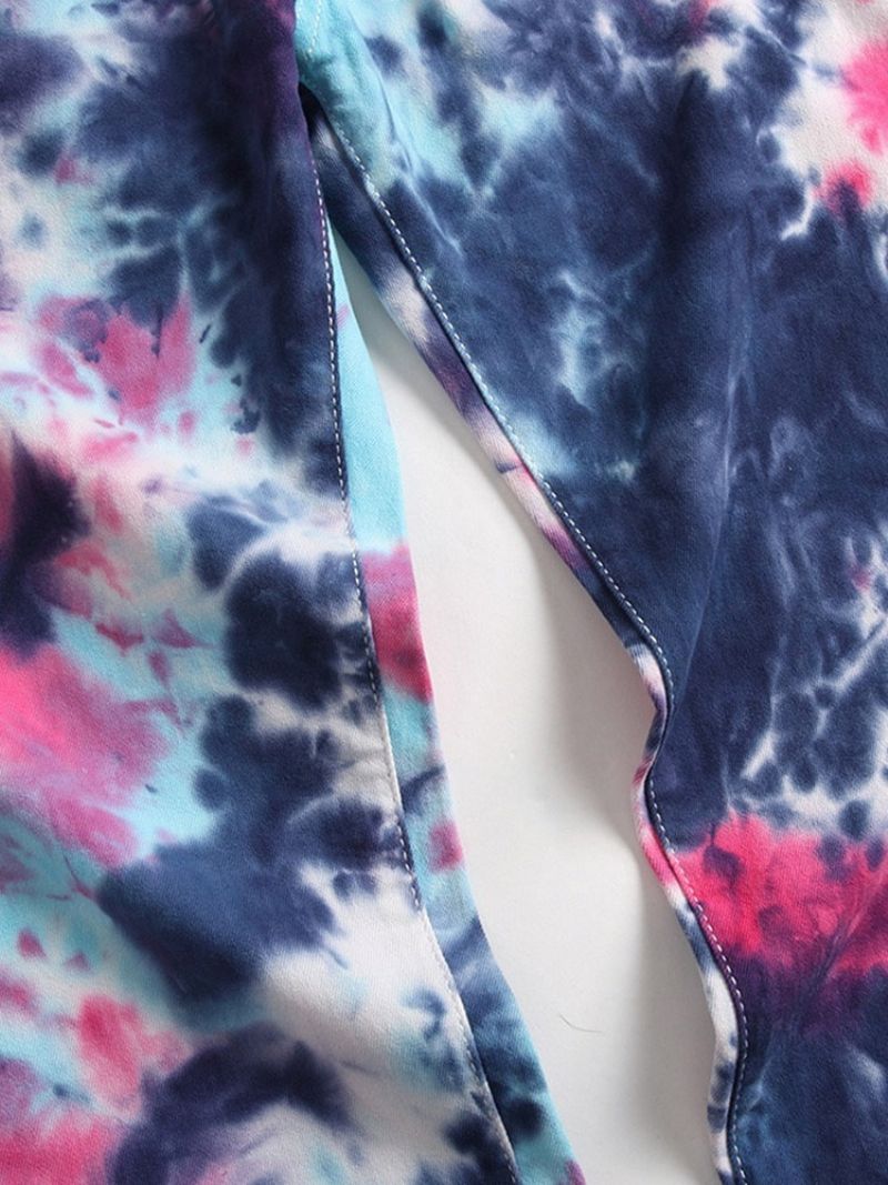 Suorat Tie-Dye Mid Waist Hip Hop Farkut