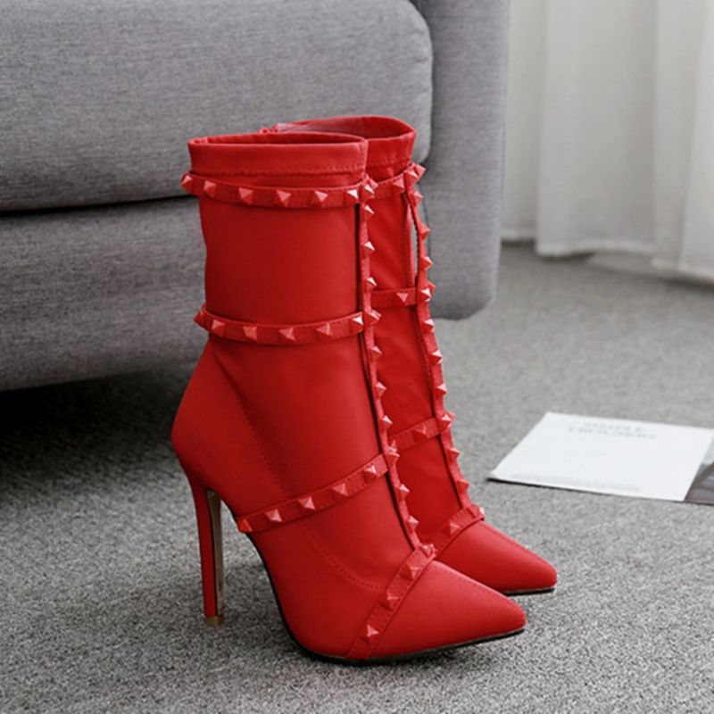 Teräväkärkiset Stiletto Heel Slip-On Punk-Korkokengät