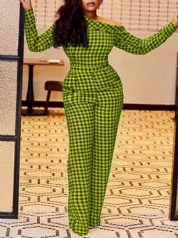 Party/Cocktailprintti Houndstooth Mid Waist Naisten Ohut Haalari