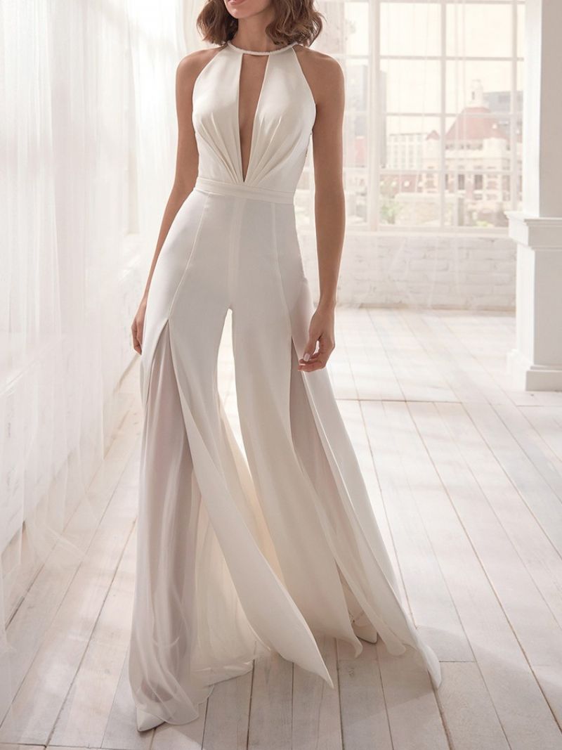 Sexy Split Plain Bellbotoms Mid Waist Haalari