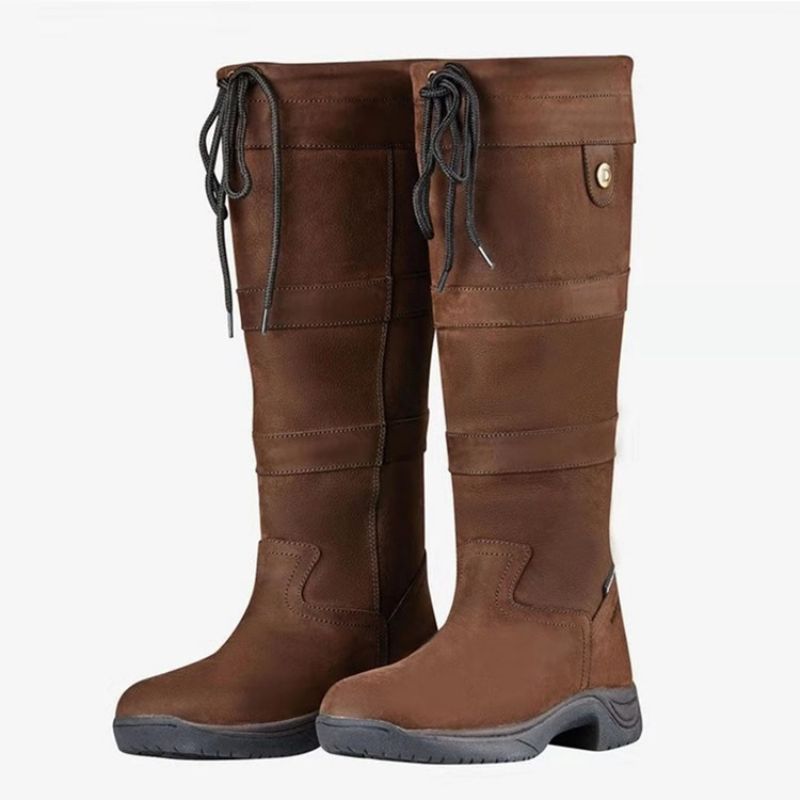 Tavalliset Pyöreät Toe Block Heel Thread Saappaat